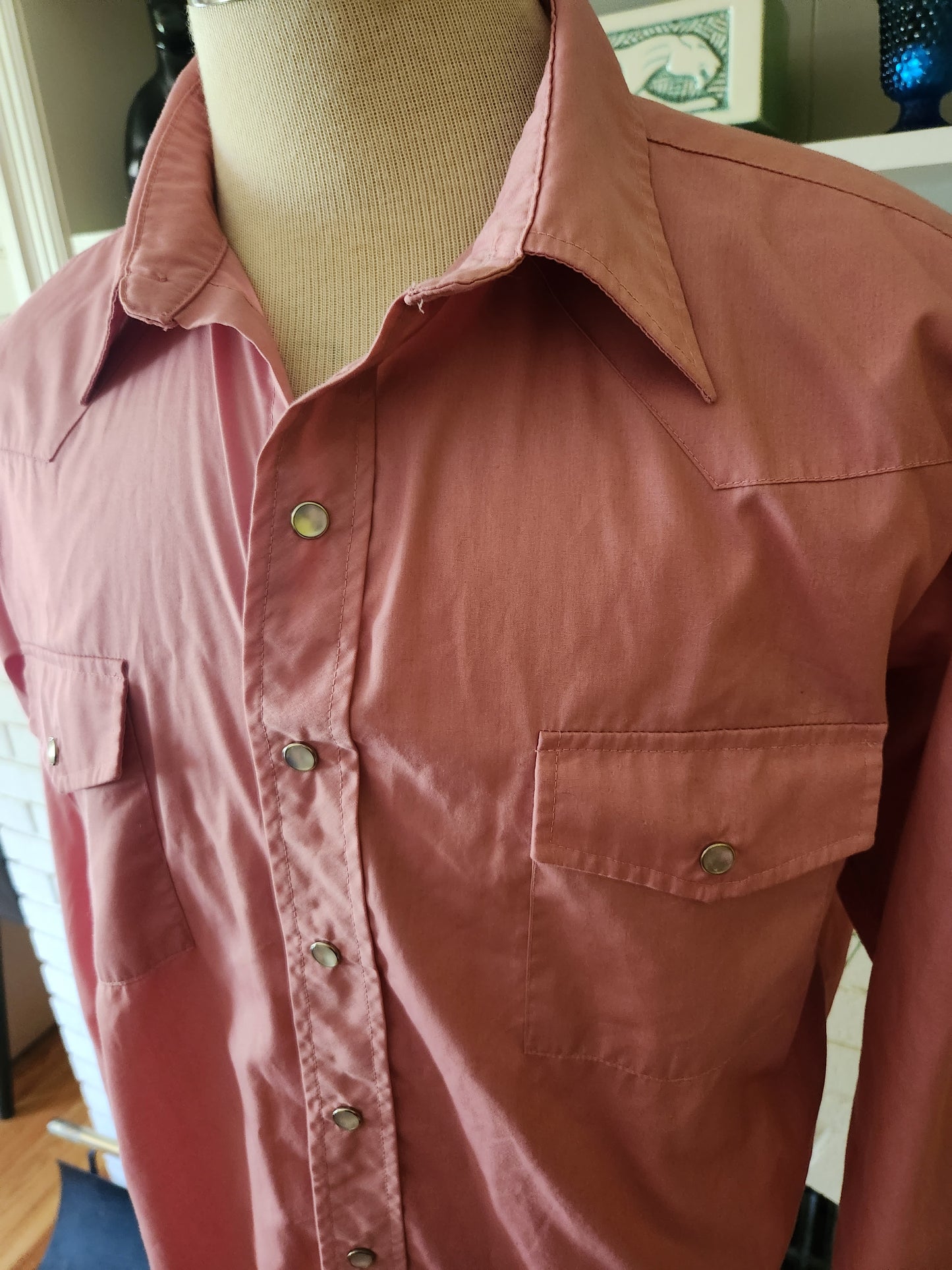 Vintage Handsome in Pink Long Sleeve Western Snap Shirt