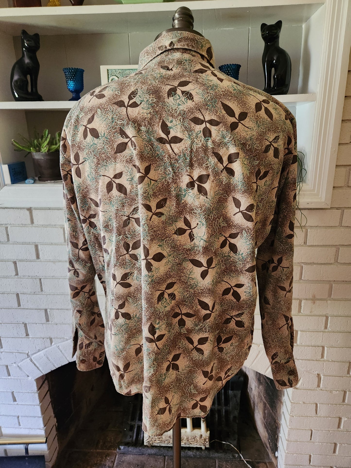 Vintage Long Sleeve Floral Button Down Shirt by Designer