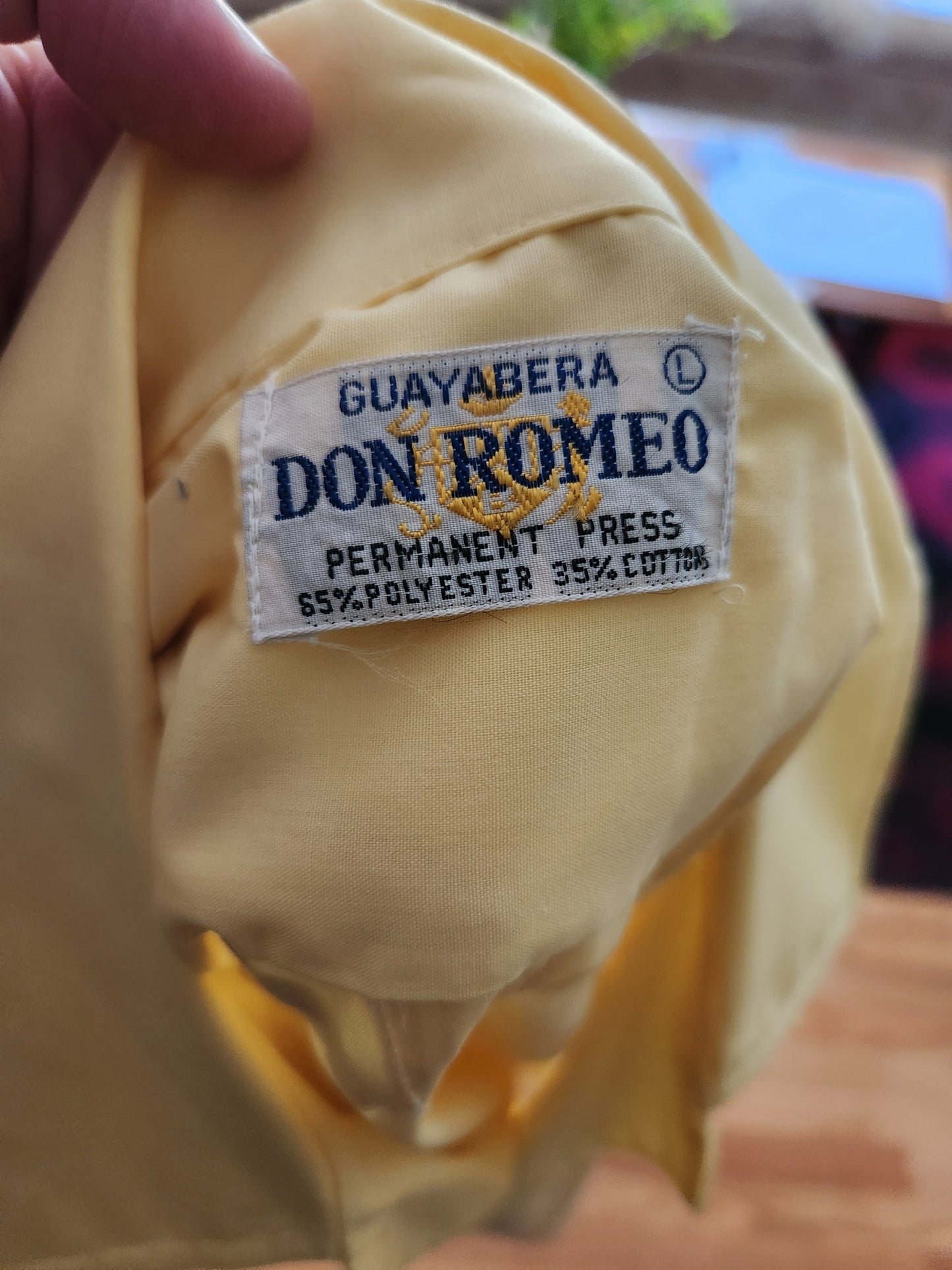 Vintage Yellow Mexican Wedding Short Sleeve Shirt by Guayabera Don Romeo