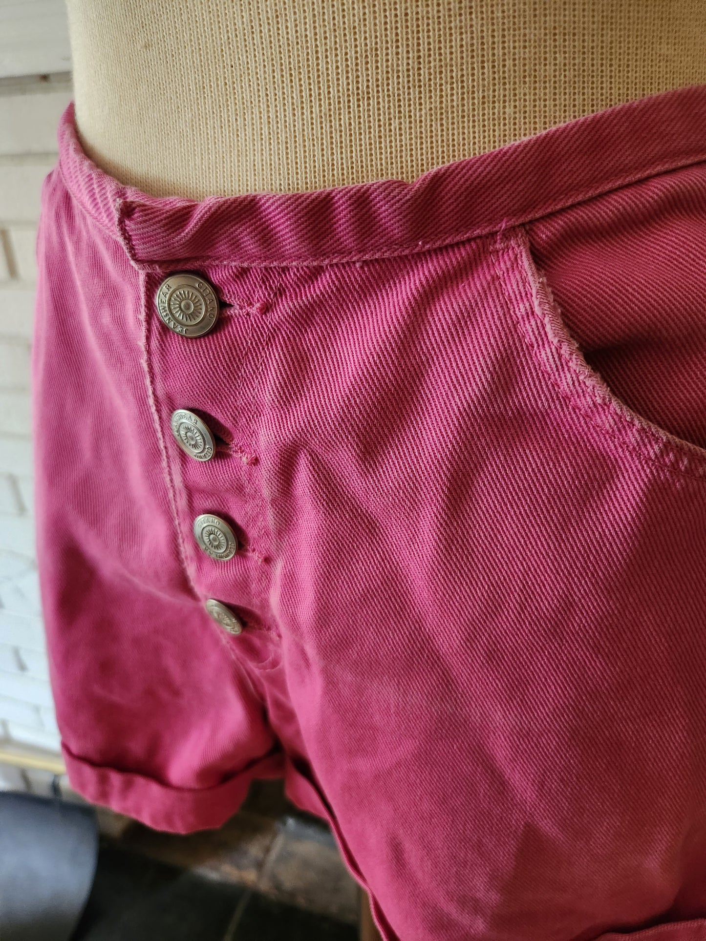 Vintage Pink Denim Shorts by Gitano