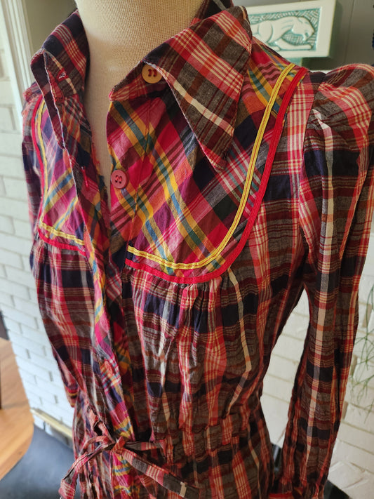 Vintage Long Sleeve Plaid Dress by Artbro