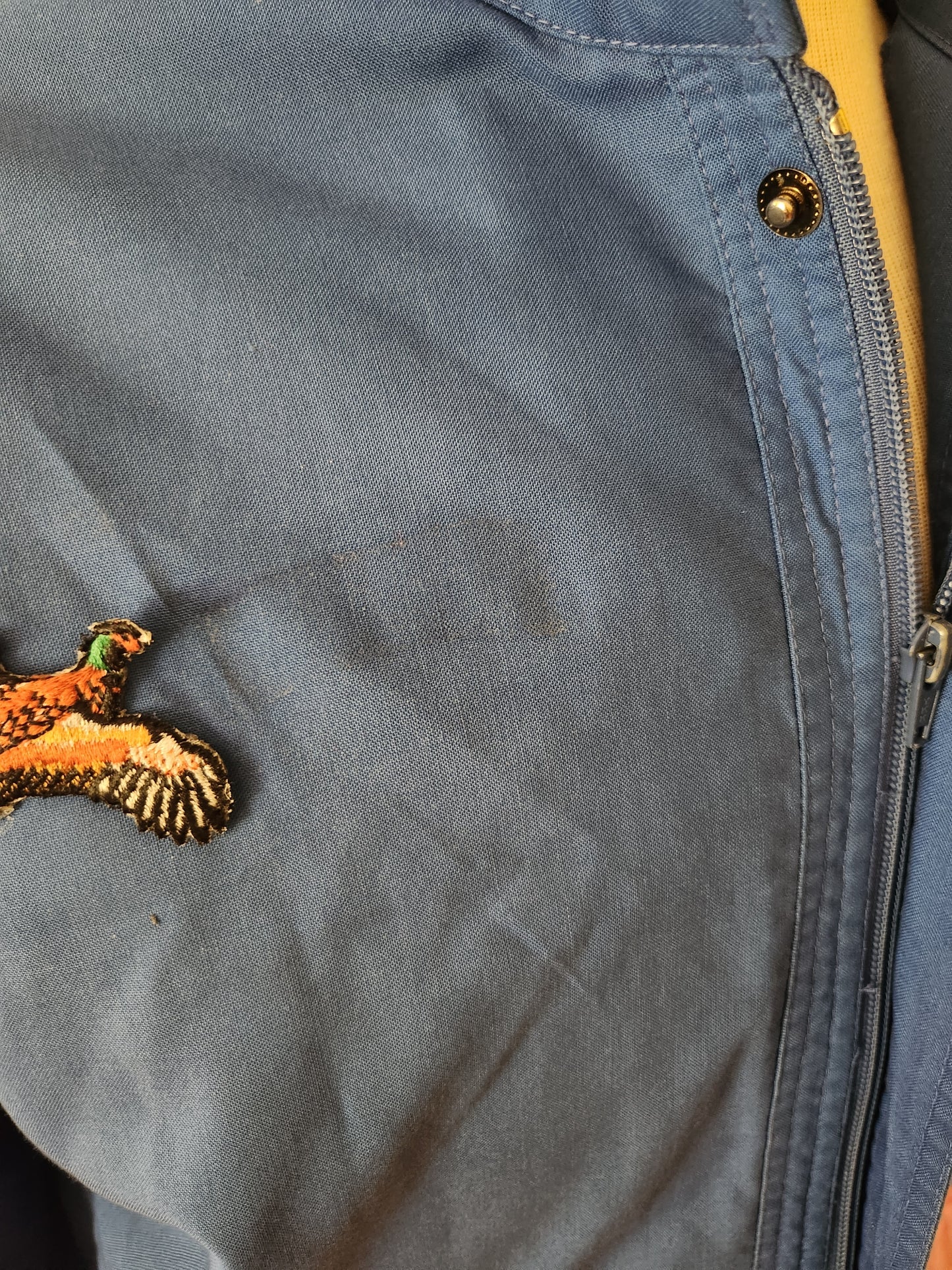 Vintage Blue Jacket with Bird Patches