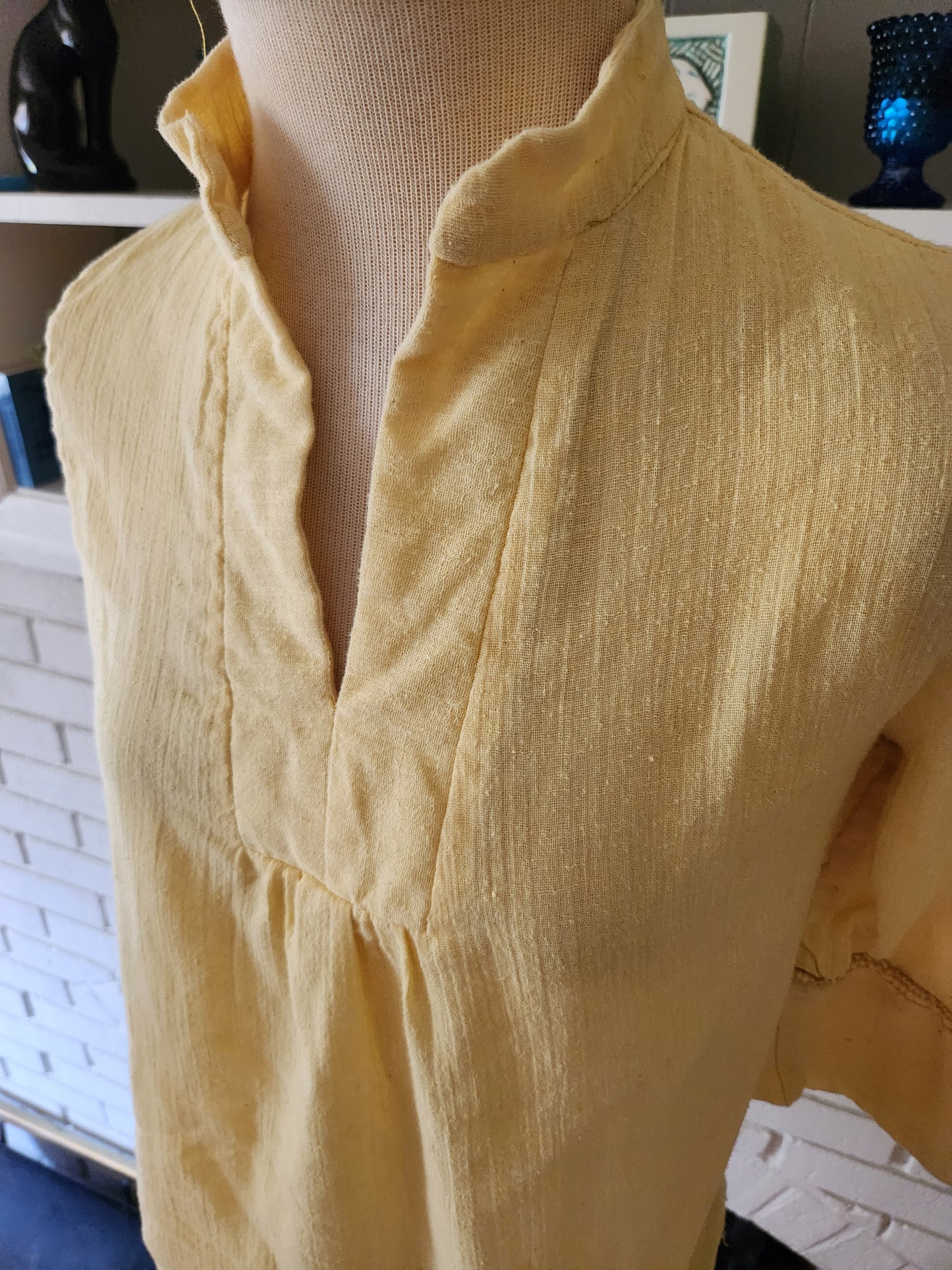 Vintage Short Sleeve Yellow Blouse by Casey's Place