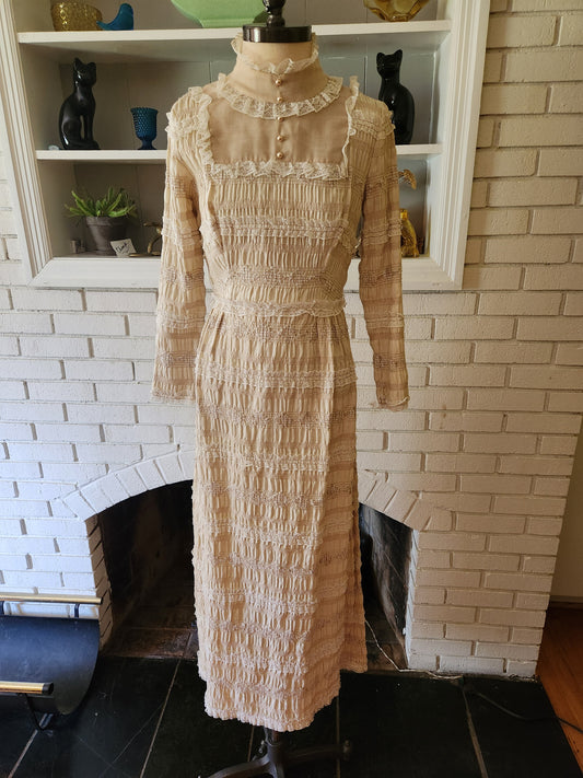 Vintage Long Sleeve Prairie Dress by Betty Lane