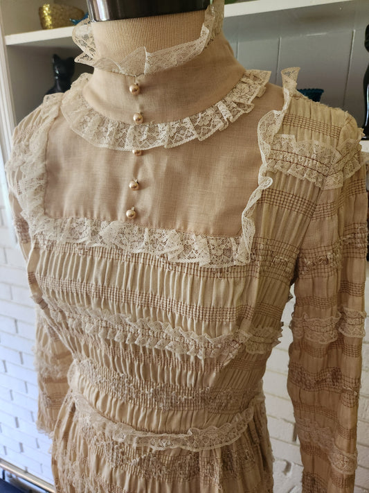 Vintage Long Sleeve Prairie Dress by Betty Lane
