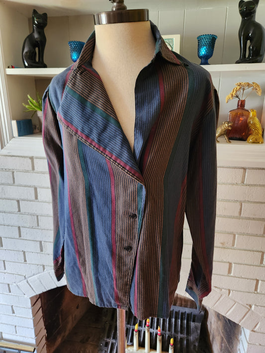 Vintage Long Sleeve Striped Blouse by Diane Von Furstenberg