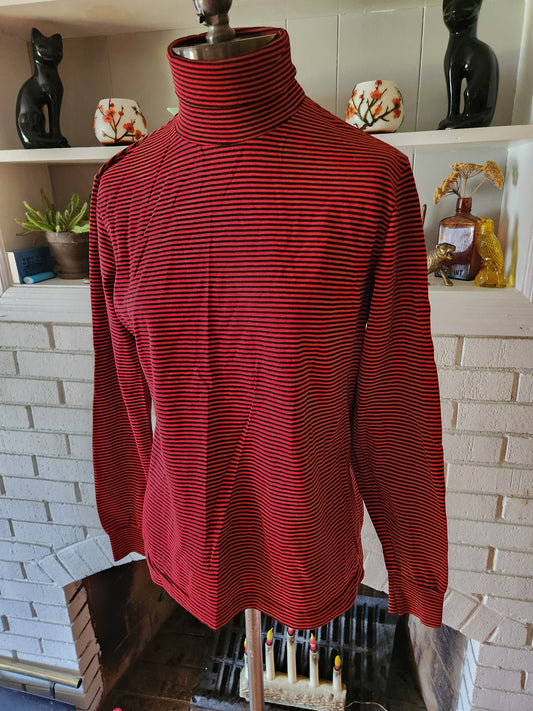 Vintage Long Sleeve Turtle Neck Blouse by James River Traders