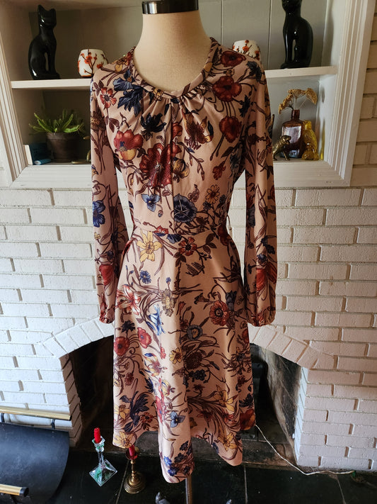 Vintage Long Sleeve Floral Dress by Sears