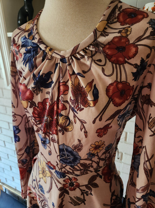 Vintage Long Sleeve Floral Dress by Sears