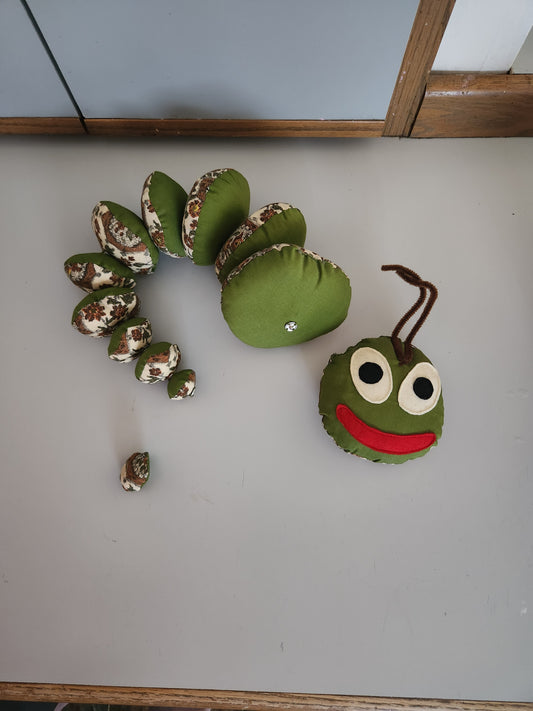 Vintage Hand Made Caterpillar Plush Toy