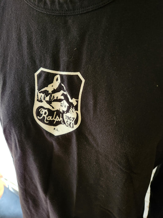Vintage Black Ski T Shirt by Ralph Lauren