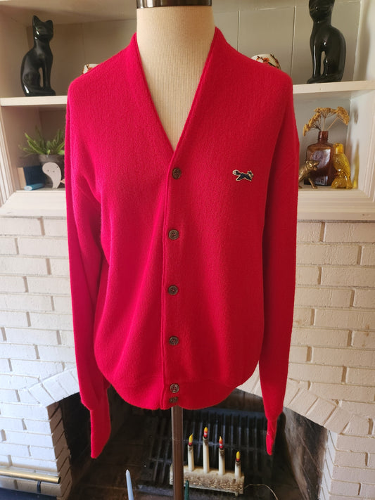 Vintage Long Sleeve Red Fox Cardigan Sweater by JC Penney
