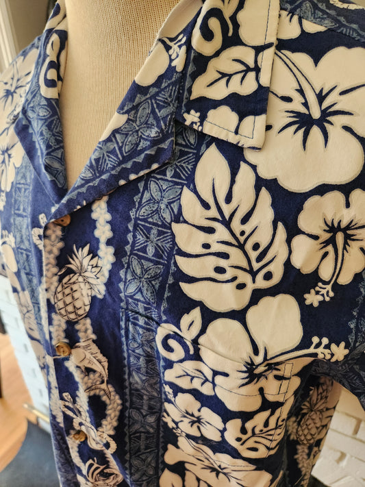 Vintage Short Sleeve Button Down Hawaiian Shirt by RJC Ltd
