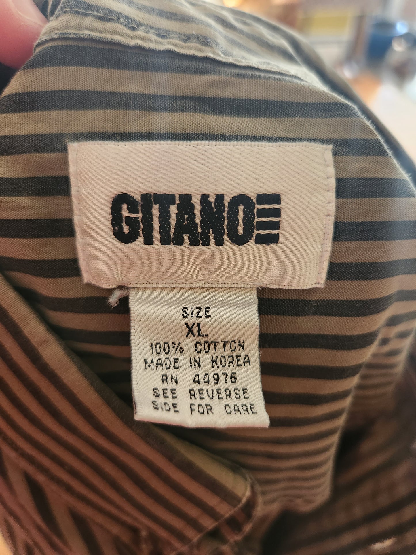 Vintage Button Down Long Sleeve Striped Shirt by Gitano