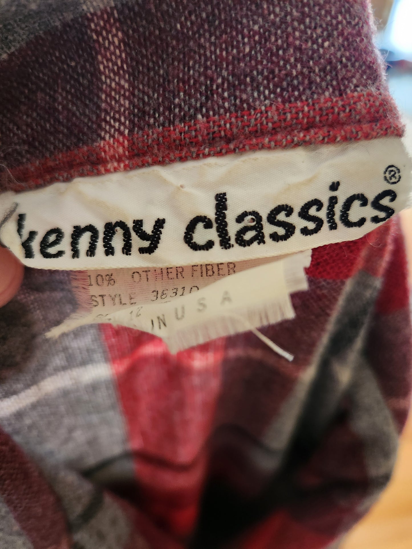Vintage Long Sleeve Plaid Dress by Kenny Classics