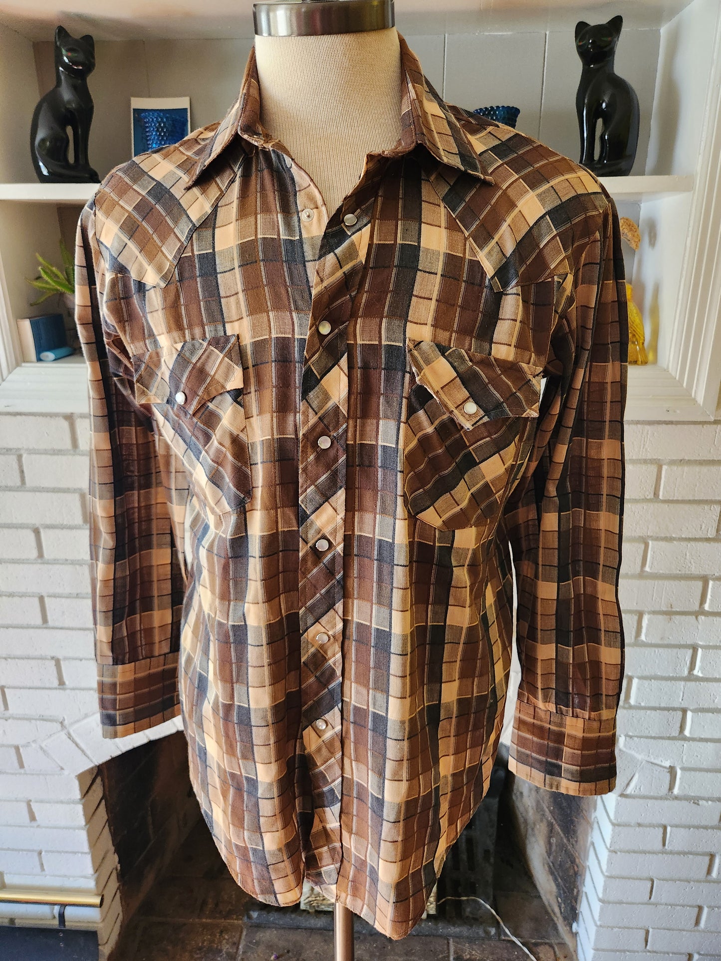 Vintage Long Sleeve Western Snap Shirt by Plainsman