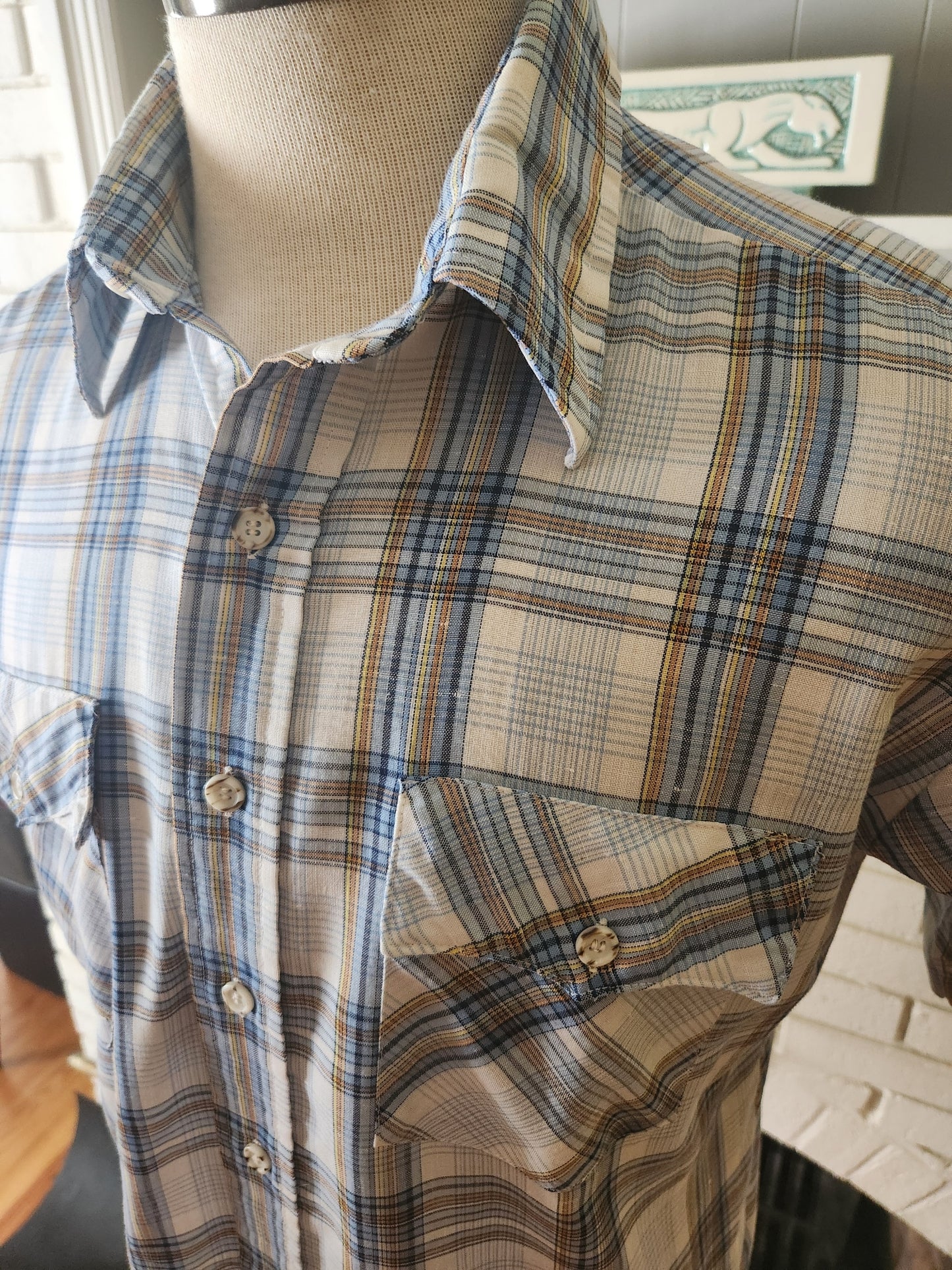 Vintage Short Sleeve Button Down Shirt by Campus