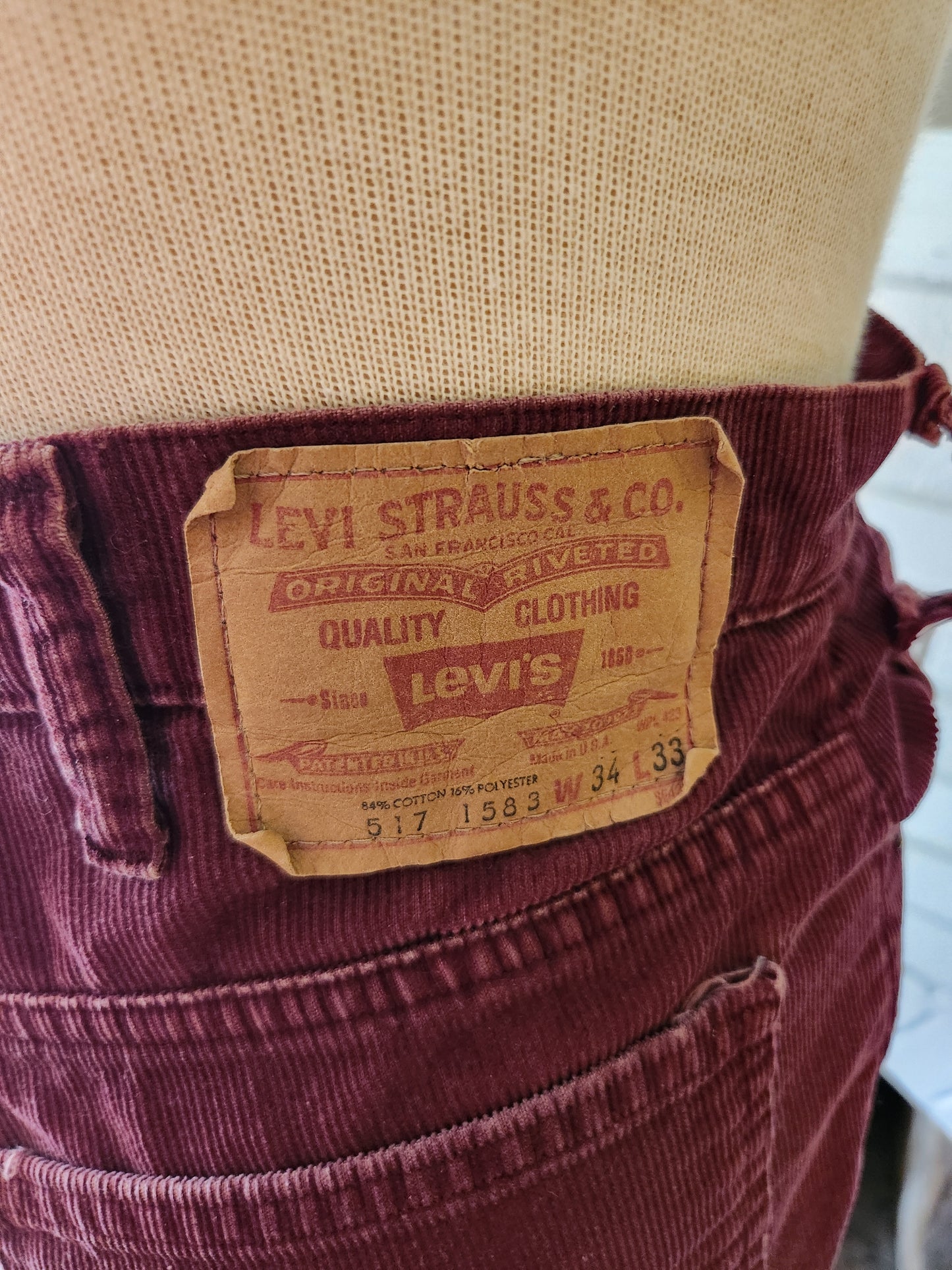 Vintage Maroon Corduroy Pants by Levi's