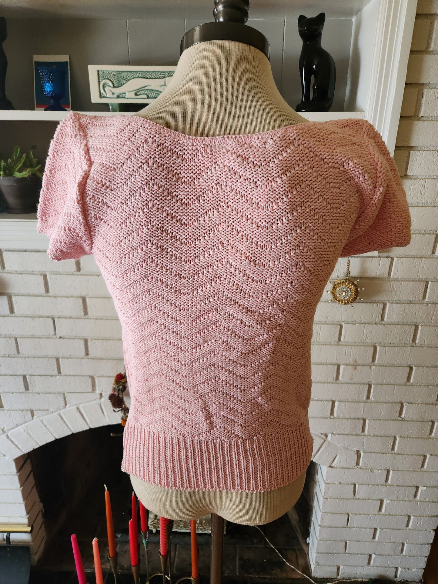 Vintage Pink Short Sleeve Sweater by Cross Country Knits UNWORN!!