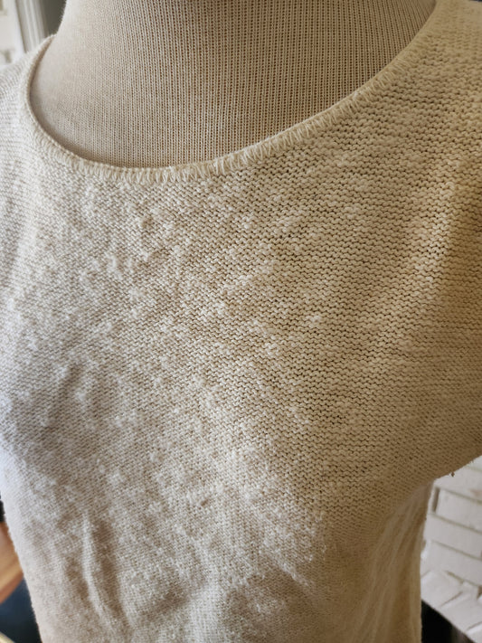 Vintage Off White Short Sleeve Sweater by Castle Square