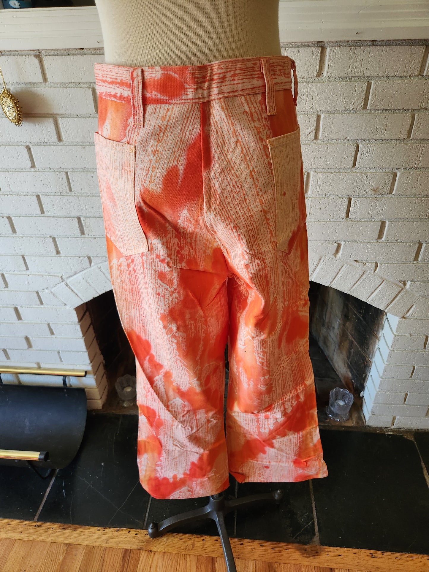 Vintage Orange and White Flare Pants by Towncraft. UNWORN!