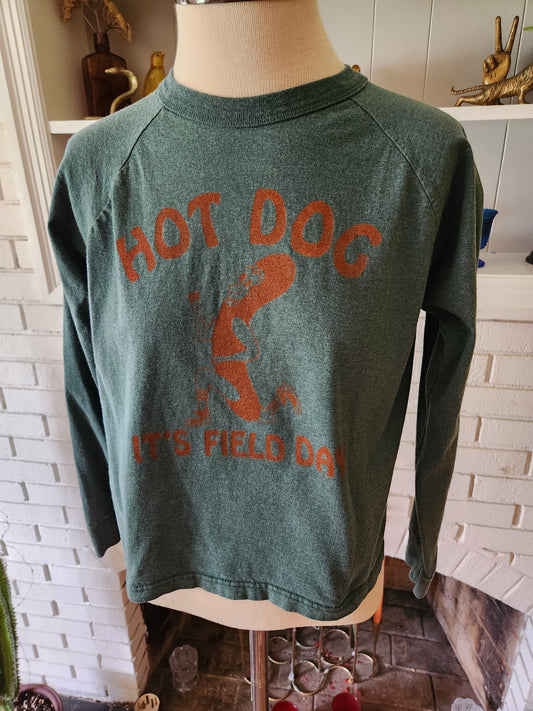 Vintage Hand Printed Field Day Long Sleeve Tshirt by The Cotton Exchange