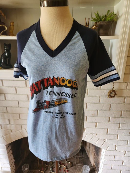 Vintage Chattanooga TN Ringer T Shirt by Textile Prints