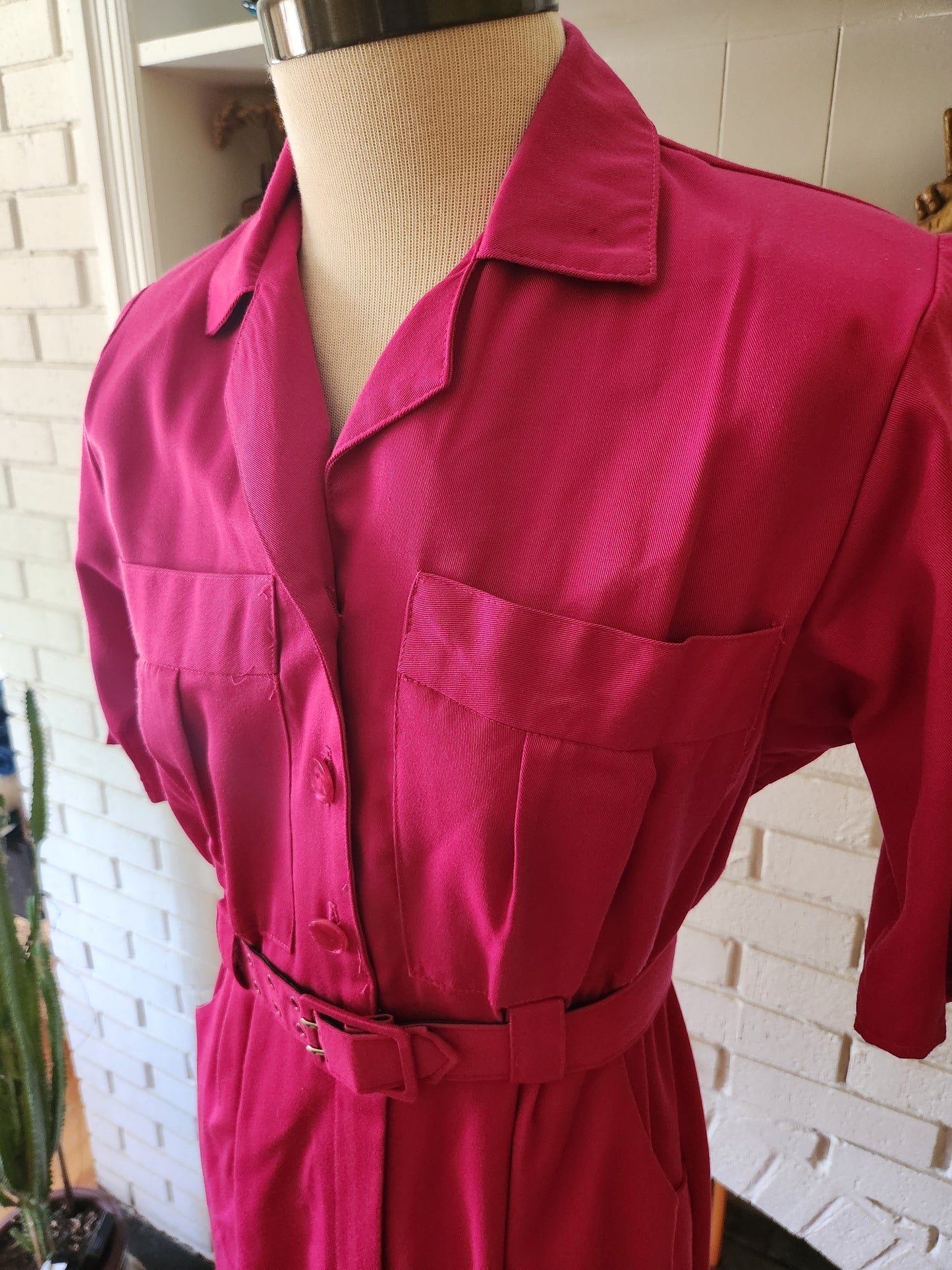 Vintage Short Sleeve Pink Dress by S.L. Petites