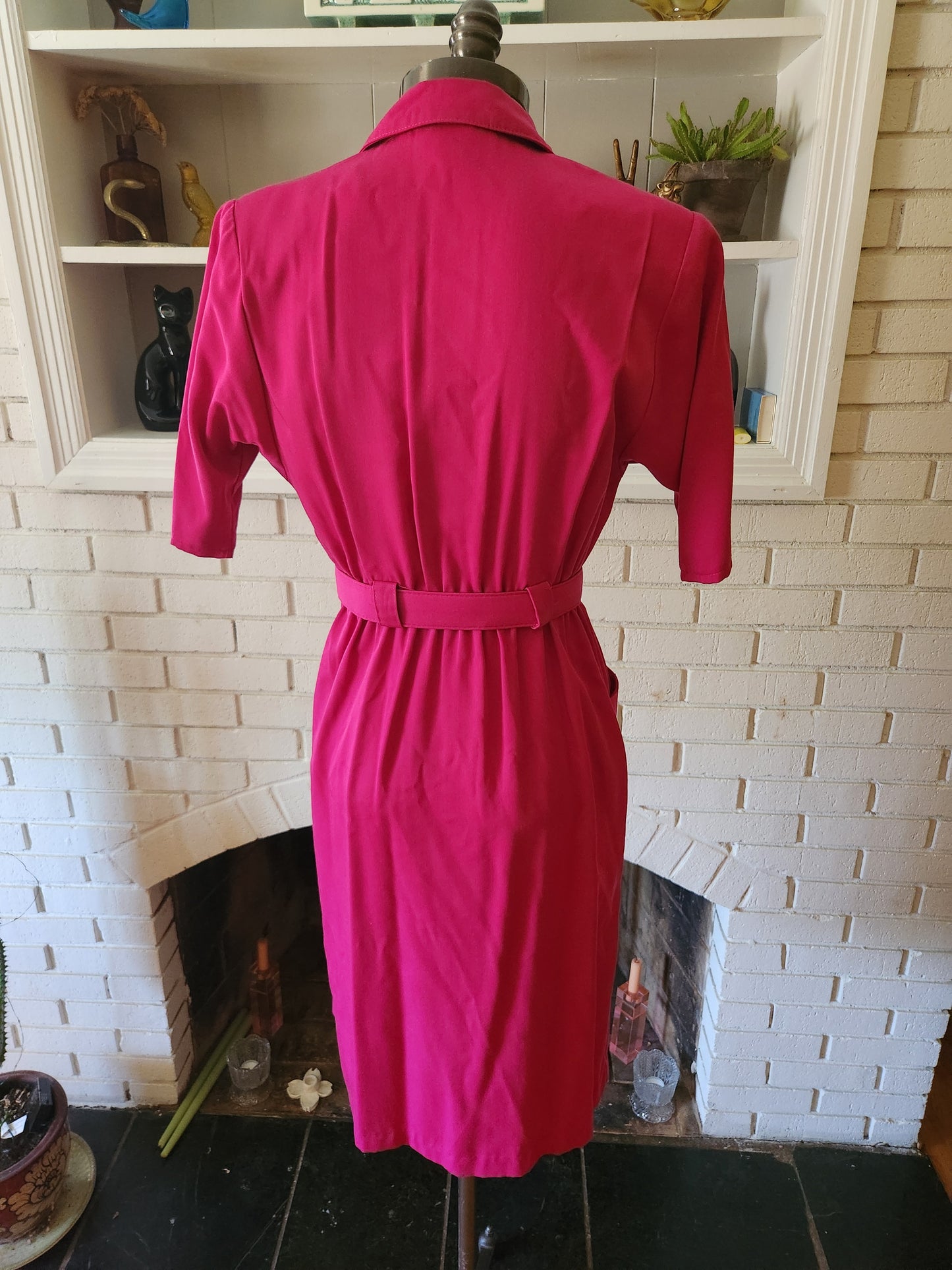 Vintage Short Sleeve Pink Dress by S.L. Petites