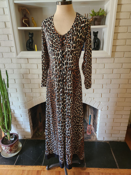 Vintage Big Cat Print Romper by Sears At Home Wear