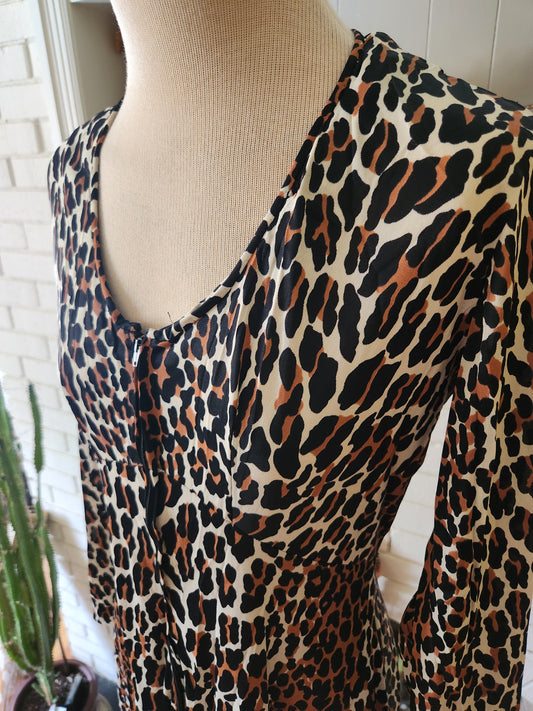 Vintage Big Cat Print Romper by Sears At Home Wear