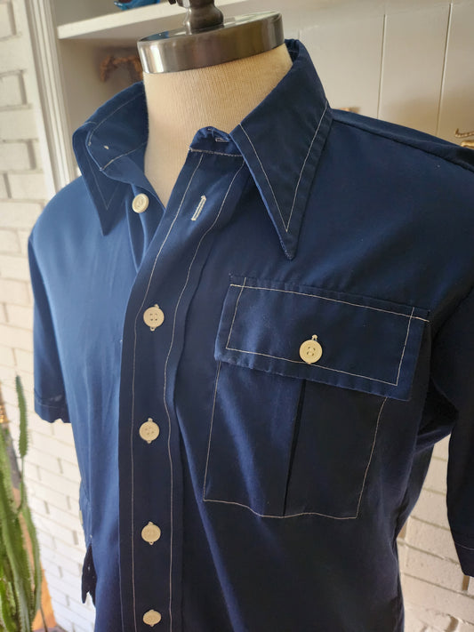 Vintage Short Sleeve Button Down Shirt by Manhattan