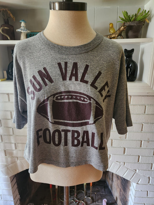 Vintage Cropped Sun Valley Football T Shirt by Russell Athletic