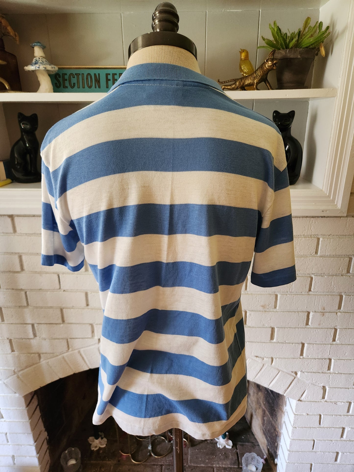 Vintage Short Sleeve Striped Polo Shirt by California Styled