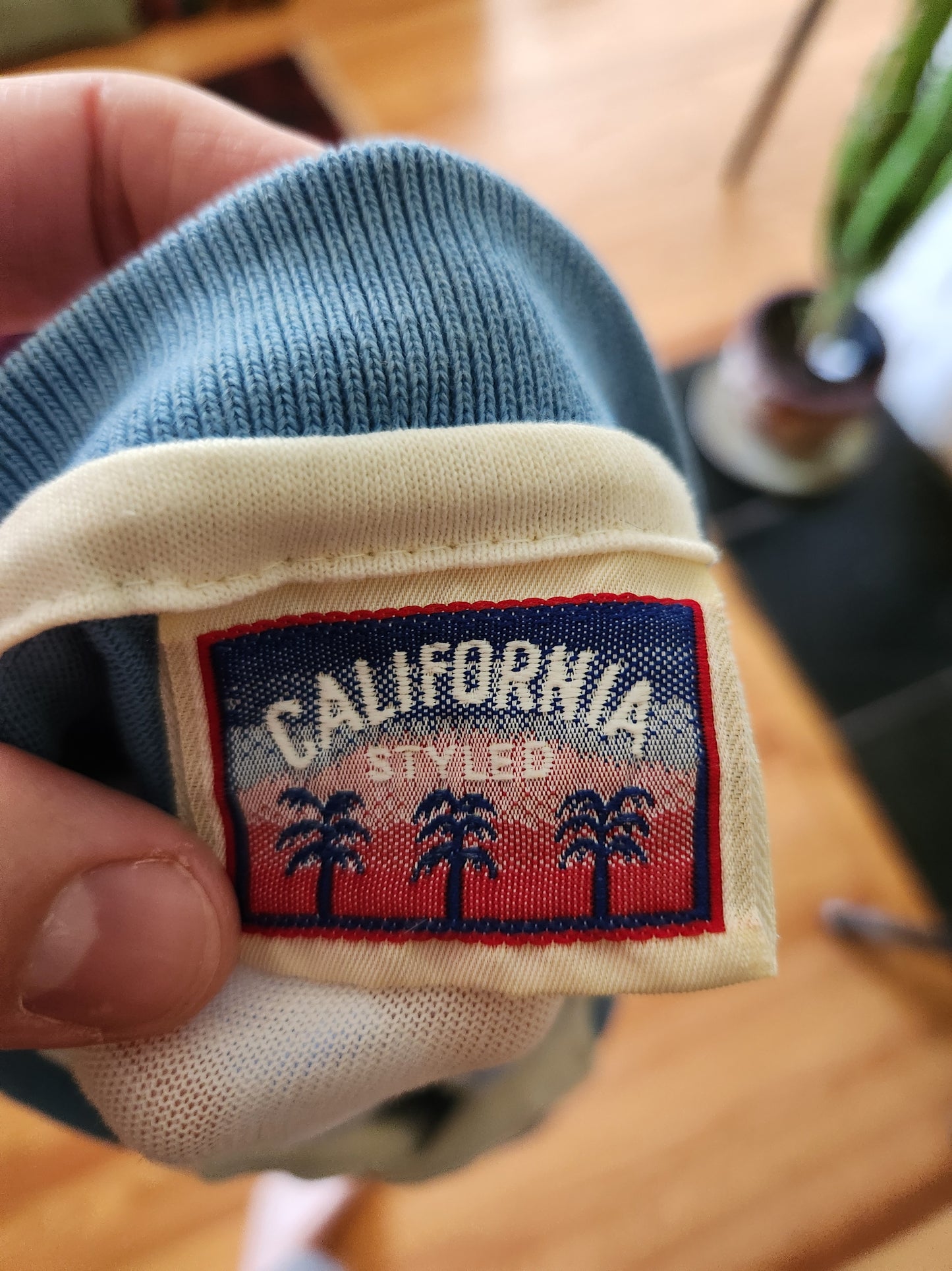 Vintage Short Sleeve Striped Polo Shirt by California Styled