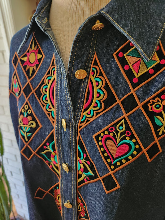 Vintage Button Down Denim Shirt by Bob Mackie