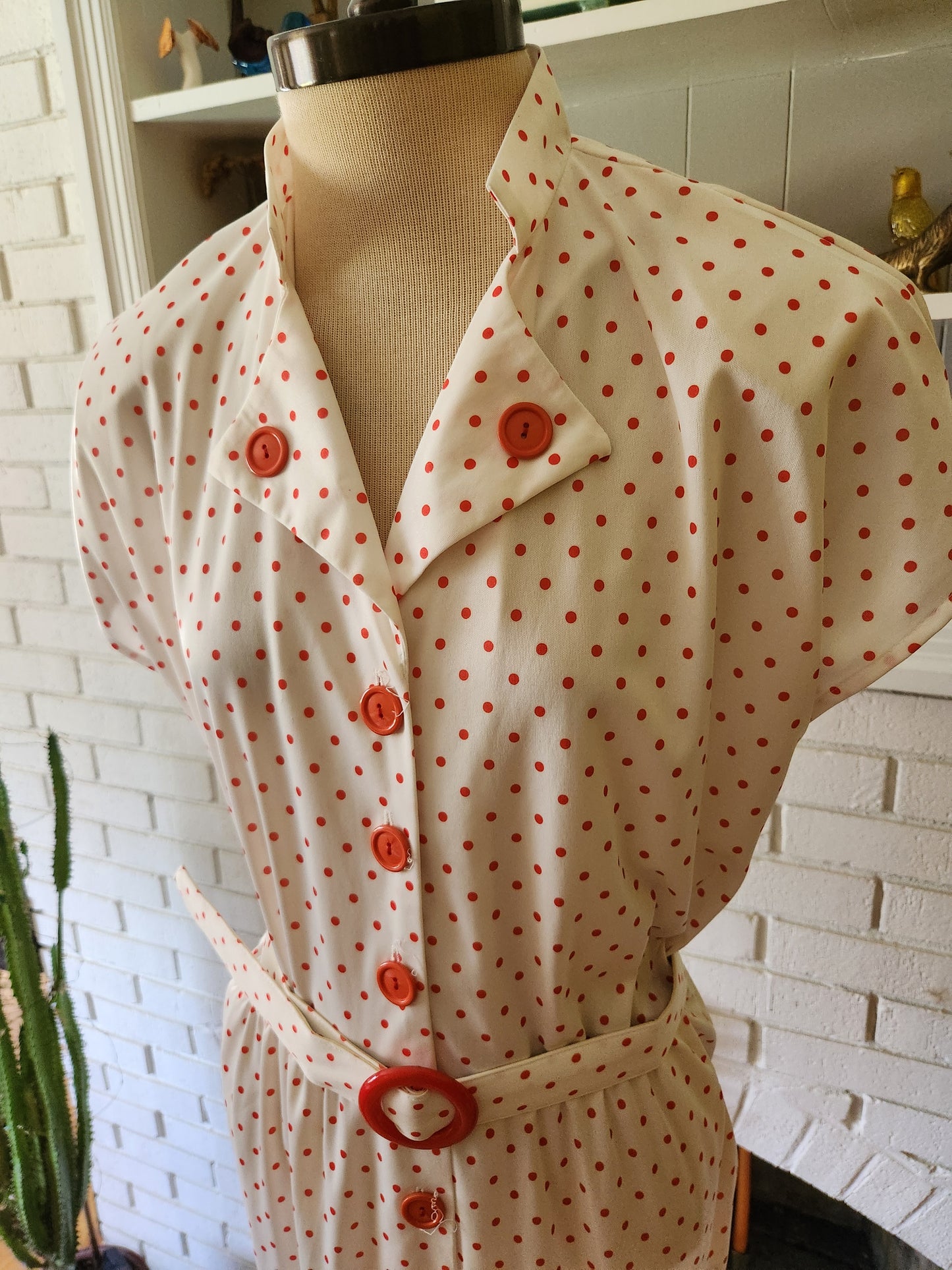 Vintage Sleeveless Polka Dot Dress