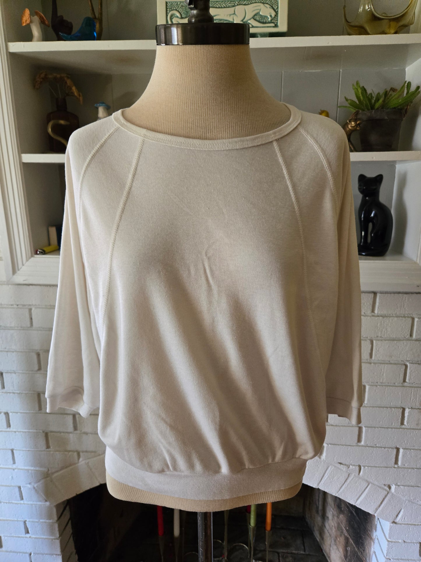 Vintage White "Bat Wing" Blouse by Donnkenny