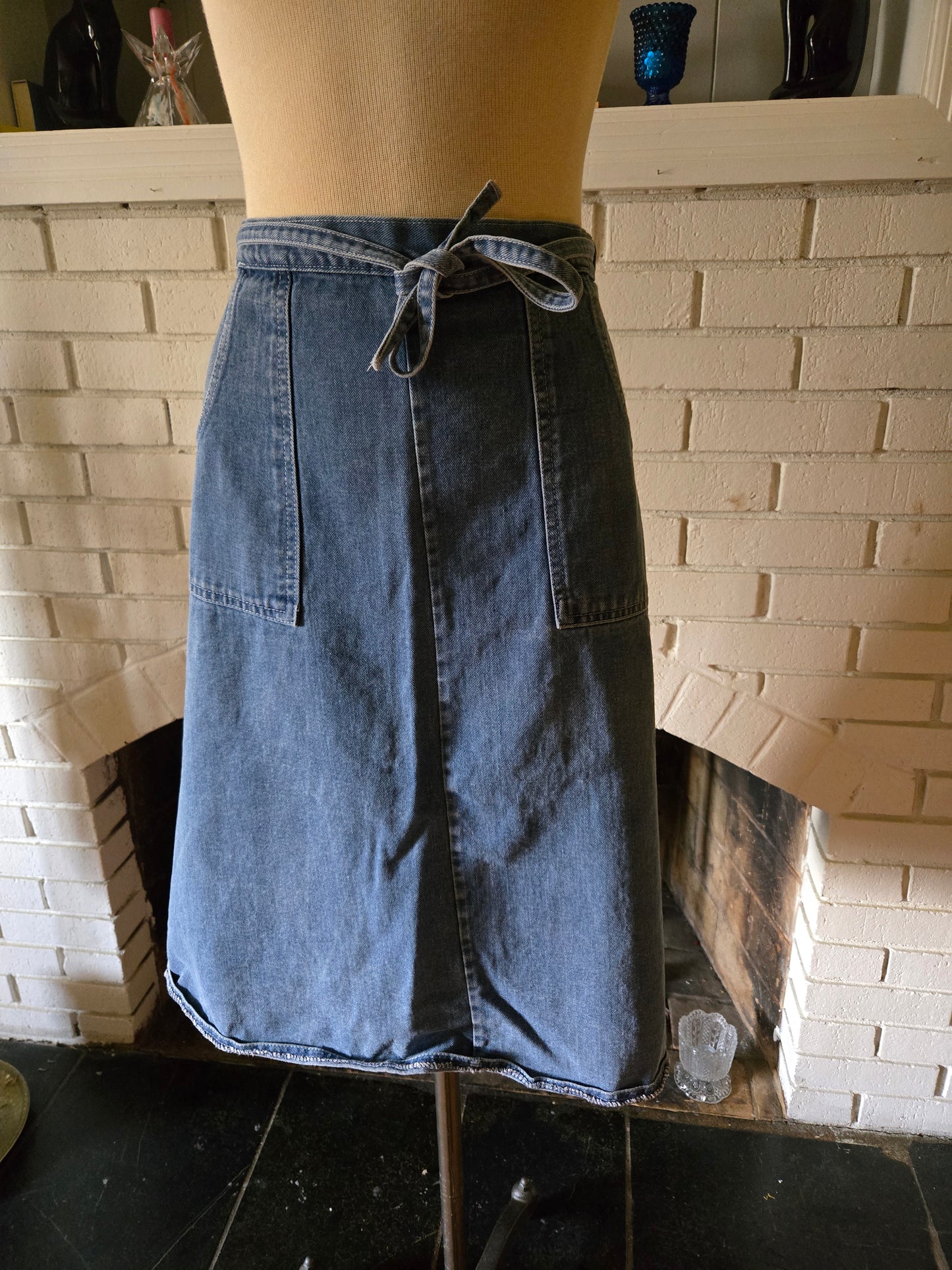 Vintage Denim Wrap Skirt by Woolco