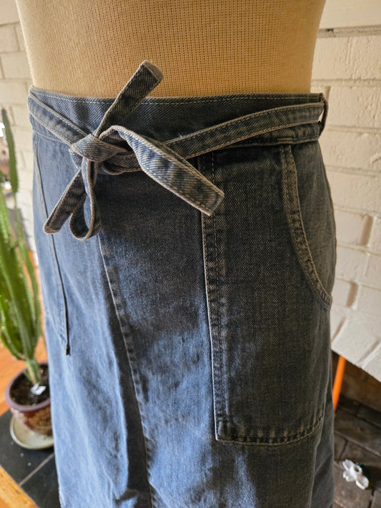 Vintage Denim Wrap Skirt by Woolco