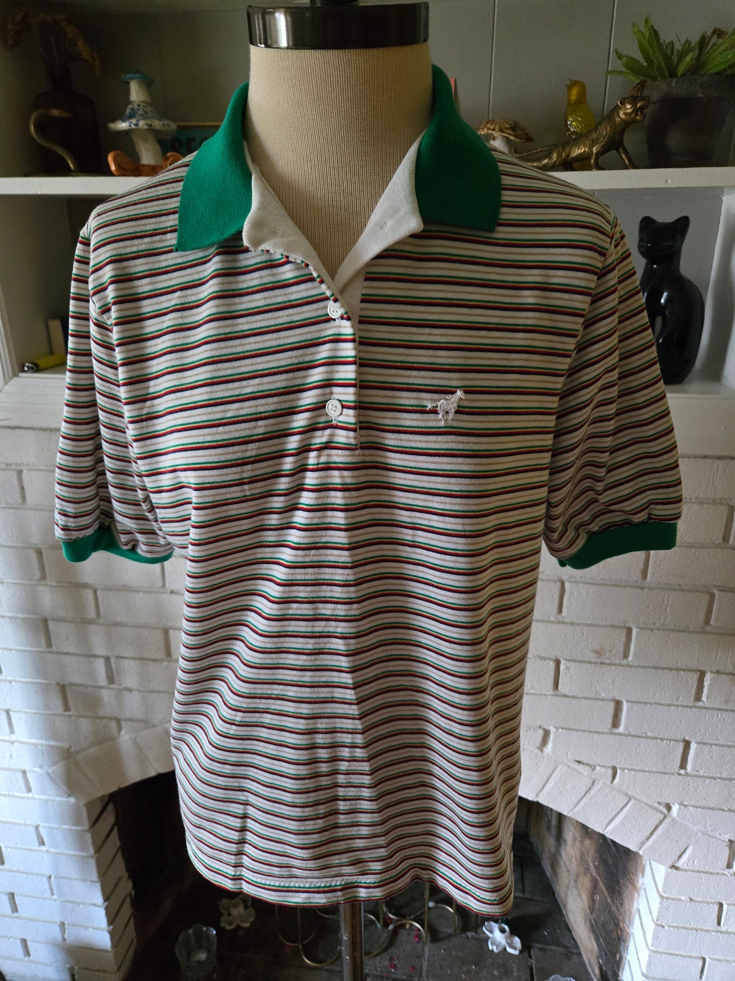 Vintage Short Sleeve Striped Polo Shirt by Wrangler