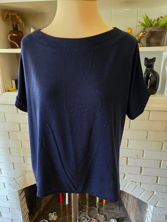 Vintage Dark Blue T Shirt Blouse by Nikki