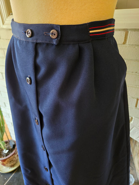 Vintage Dark Blue Skirt from the 1970s/80s