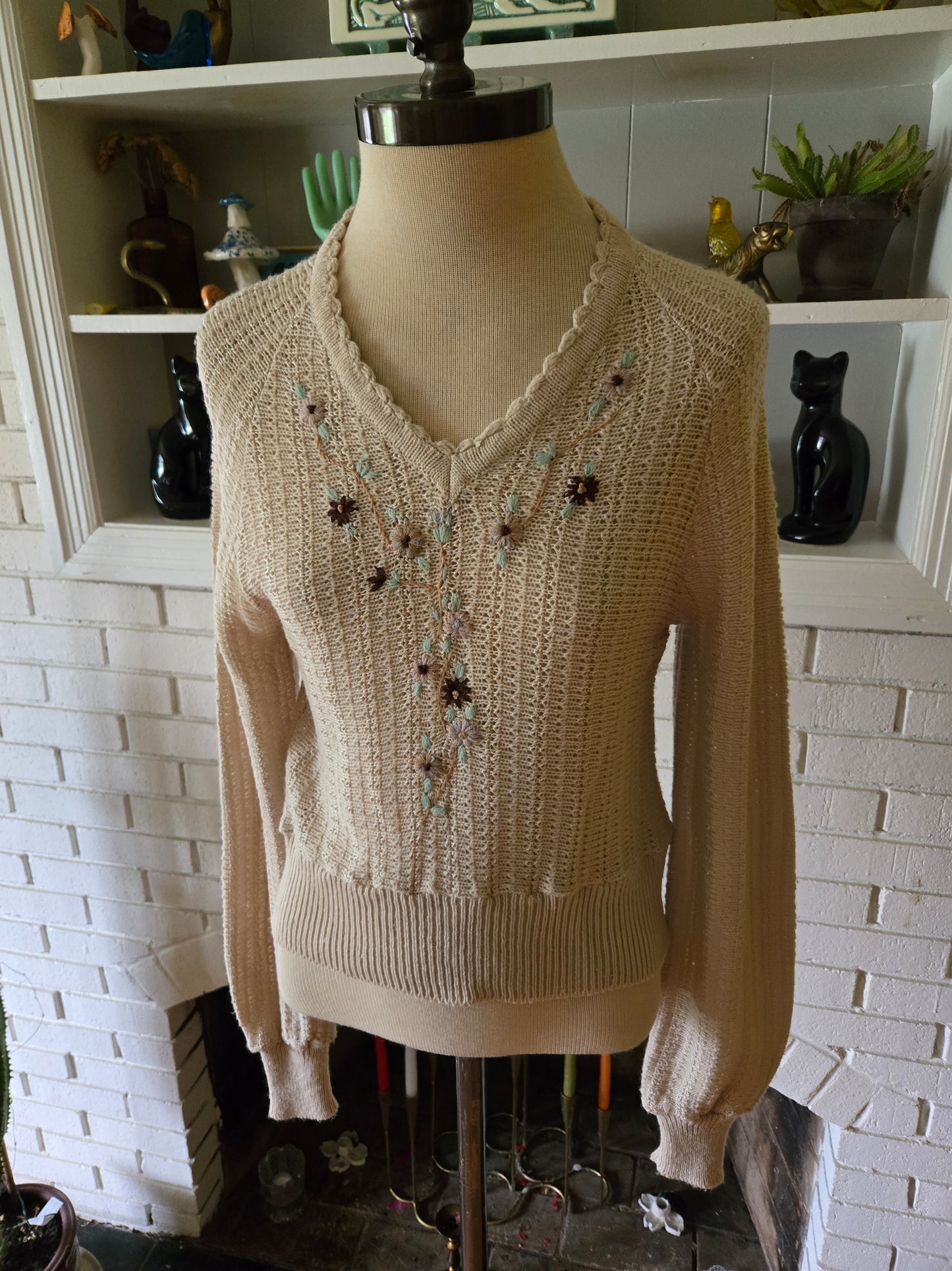 Vintage Embroidered Long Sleeve Sweater by Topioka