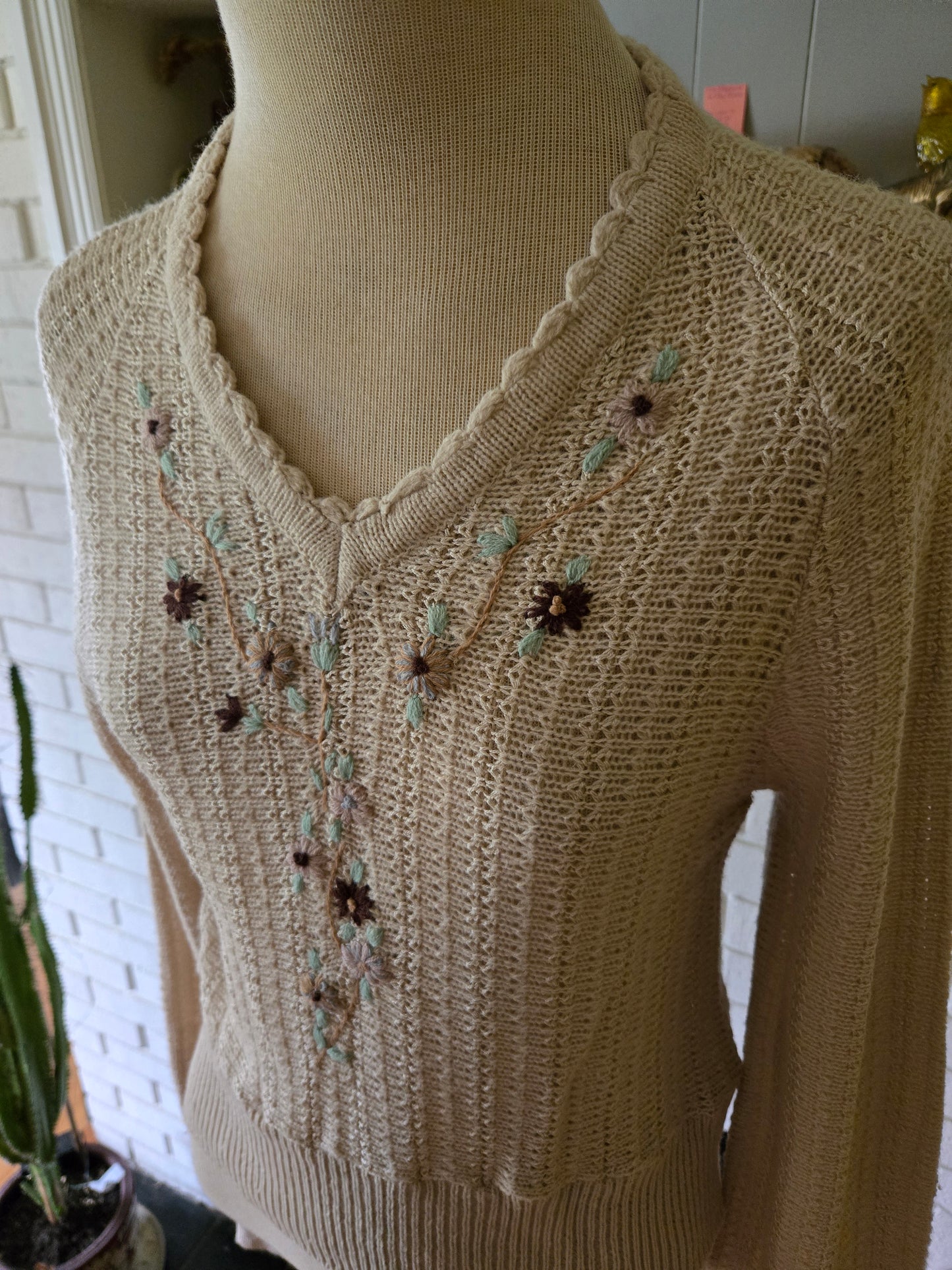 Vintage Embroidered Long Sleeve Sweater by Topioka