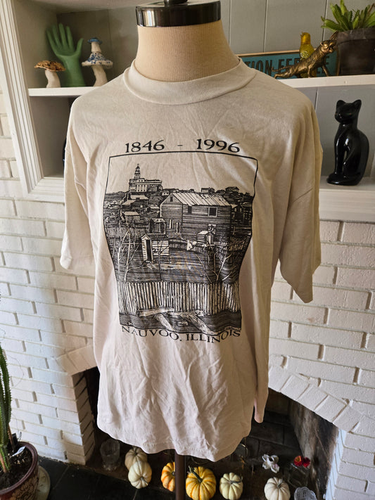 Vintage Nauvoo Illinois T Shirt by Jerzees