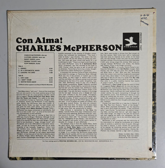 Charles McPherson Vinyl Record "Con Alma" UNOPENED!