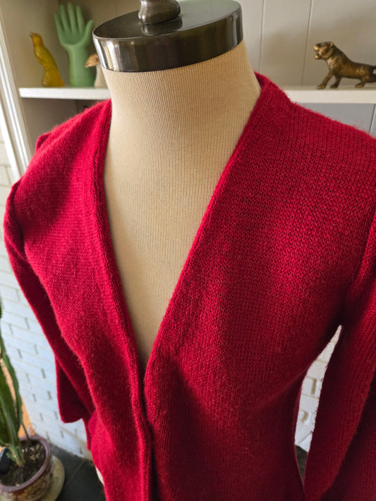 Vintage Long Sleeve One Button Cardigan Sweater by Tres-Elle