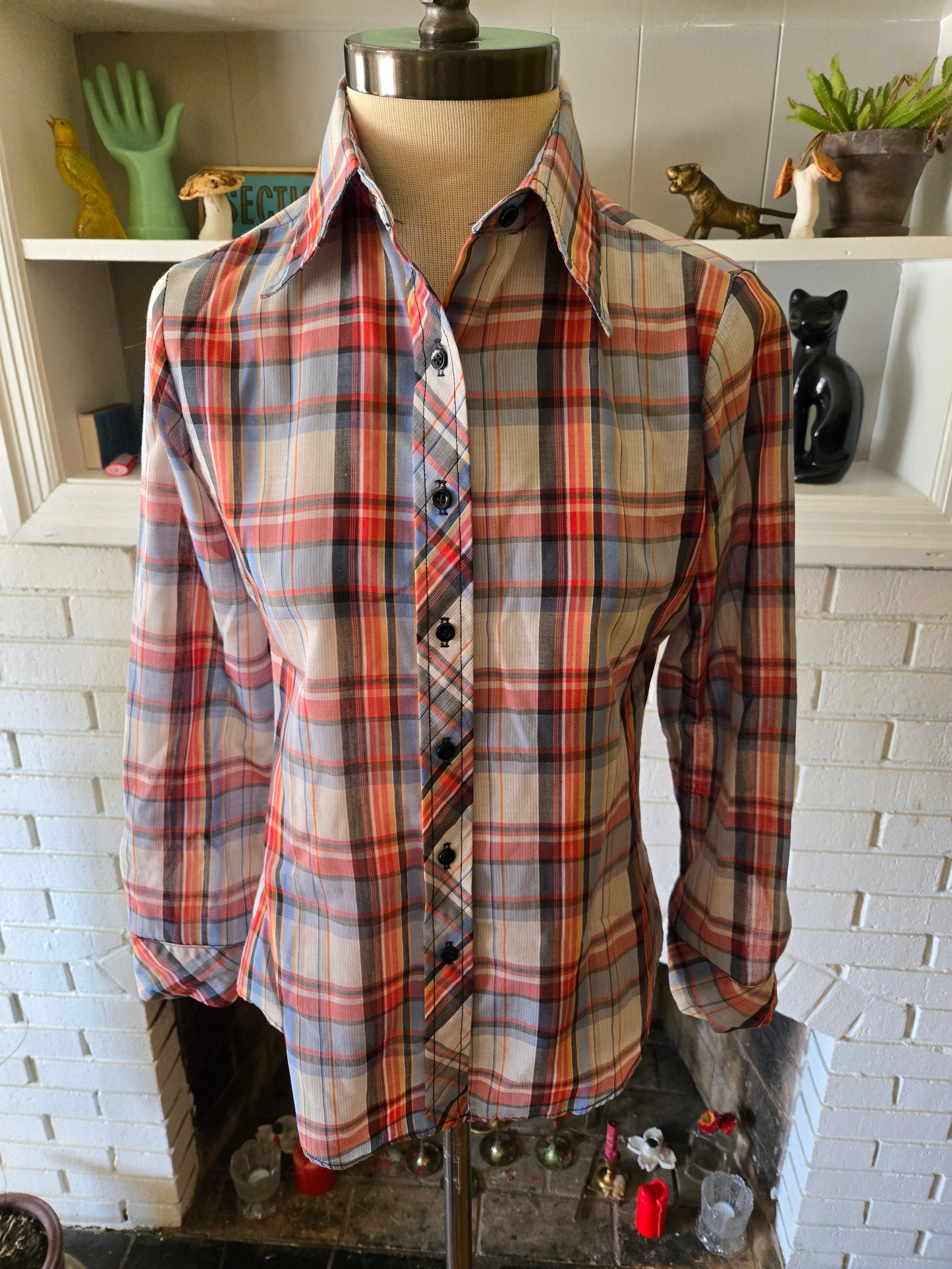 Vintage Long Sleeve Plaid Blouse by Bobby Brooks