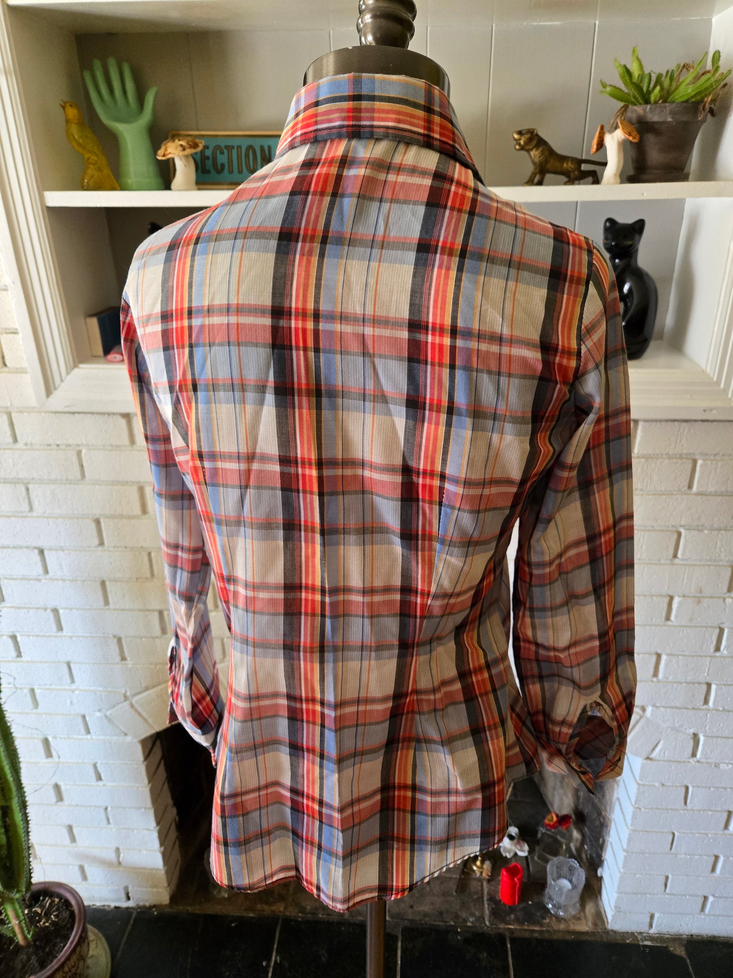 Vintage Long Sleeve Plaid Blouse by Bobby Brooks